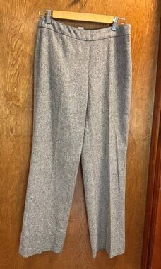 White House Black Market gray wide-leg tweed trousers sz 2